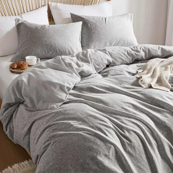 King Size Hyde Lane Linen Duvet Cover Set, 3-Piece Textured French Flax Linen 1