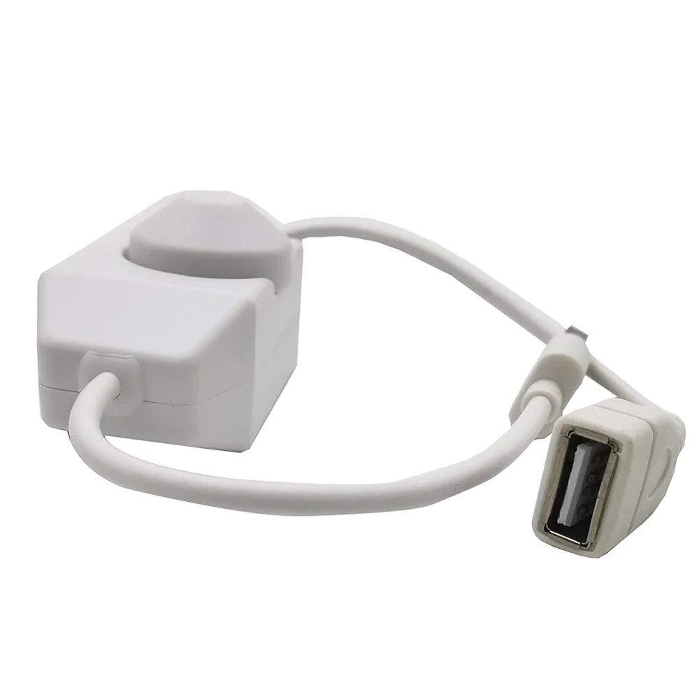 LED 노브 조광기 스위치, USB 암-수 익스텐션 코드, 회전식 ON OFF 컨트롤러, LED 스트립 조명용 화이트 블랙, 5V DC