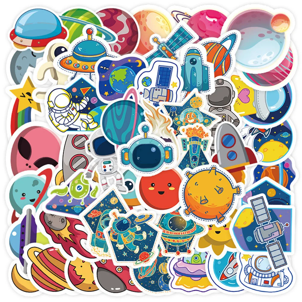 

10/30/50PCS New DIY Universe Astronaut Sticker Cartoon Creative Anime IPad Desk Luggage Car Bed Decoration Waterproof Wholesale