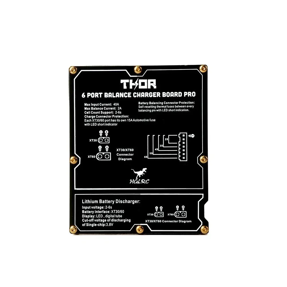 HGLRC Thor 6 Port Chargeur Lipo 40A XT60/XT30 avec Déchargeur