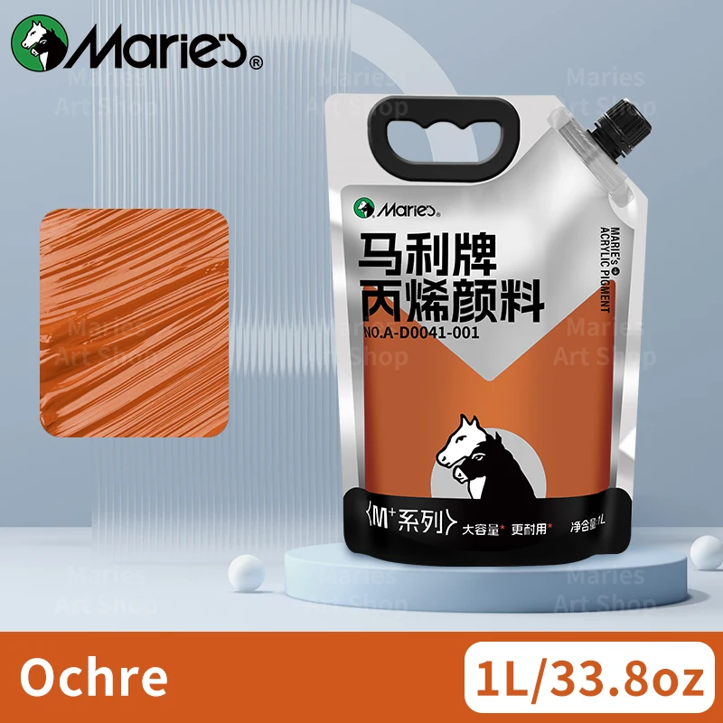 Marie's Premium Rich Pigment Acrylic Paint - 1L/33.8oz for Canvas, Glass, Stone, and Art Projects