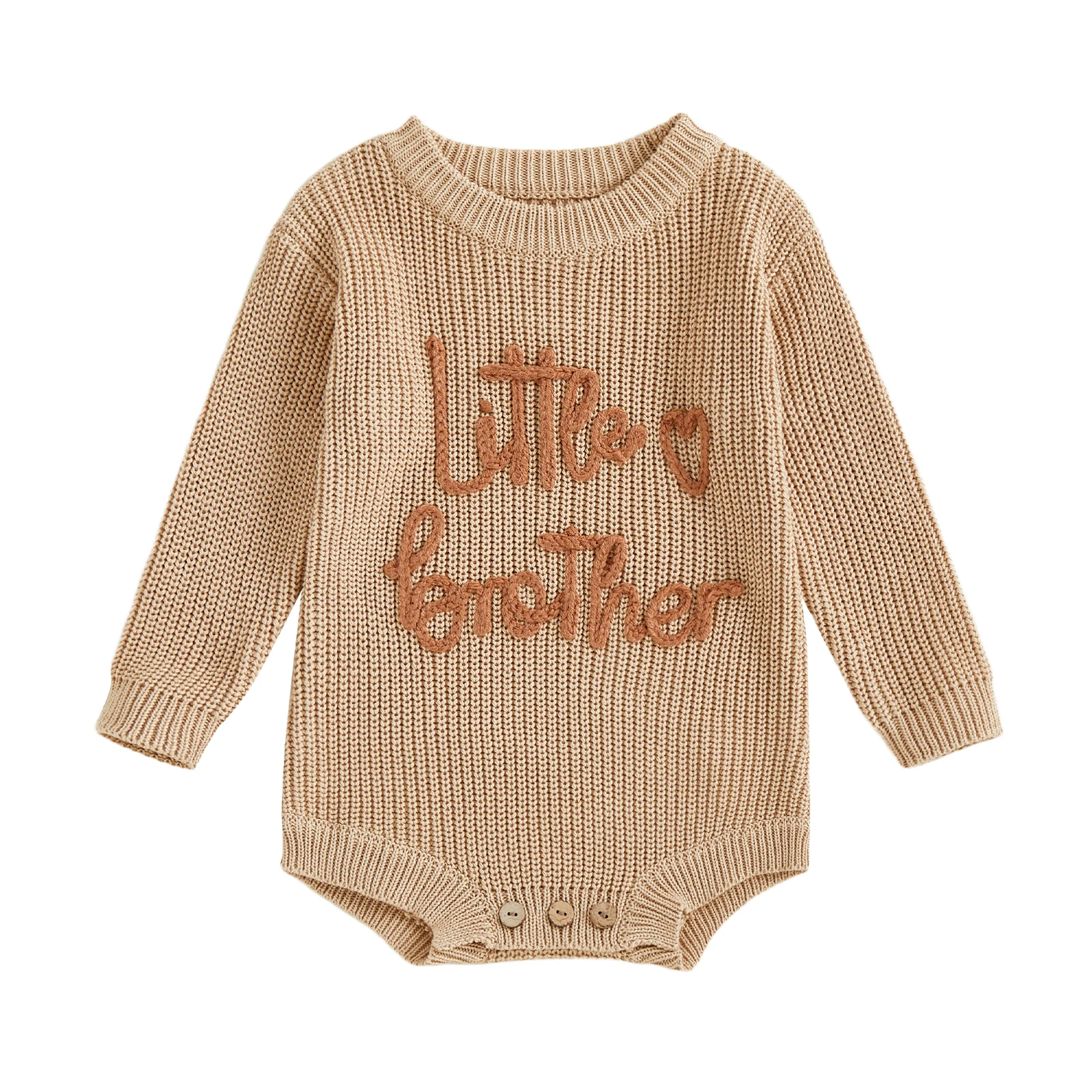  남아 가을 스웨터 점프수트 긴팔 크루넥 레터 자수 롬퍼