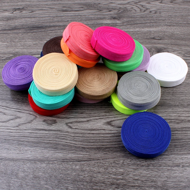 10야드 접이식 탄성 5/8'' 15mm 스트레치 폴오버 FOE 고무줄 리본(야드별) 머리띠 헤어 타이용