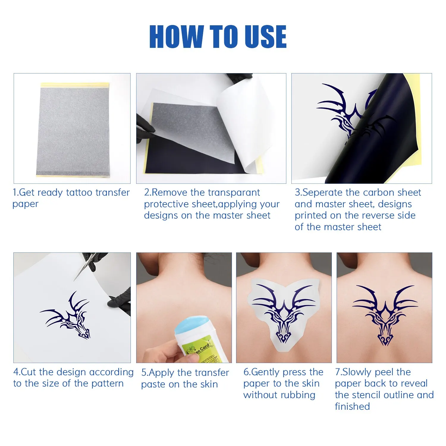 50PCS Tattoo Transfer Paper A4 Size Tattoo Stencil Paper High Quality Copier for Tattoo Transfer Machine Accessories 4