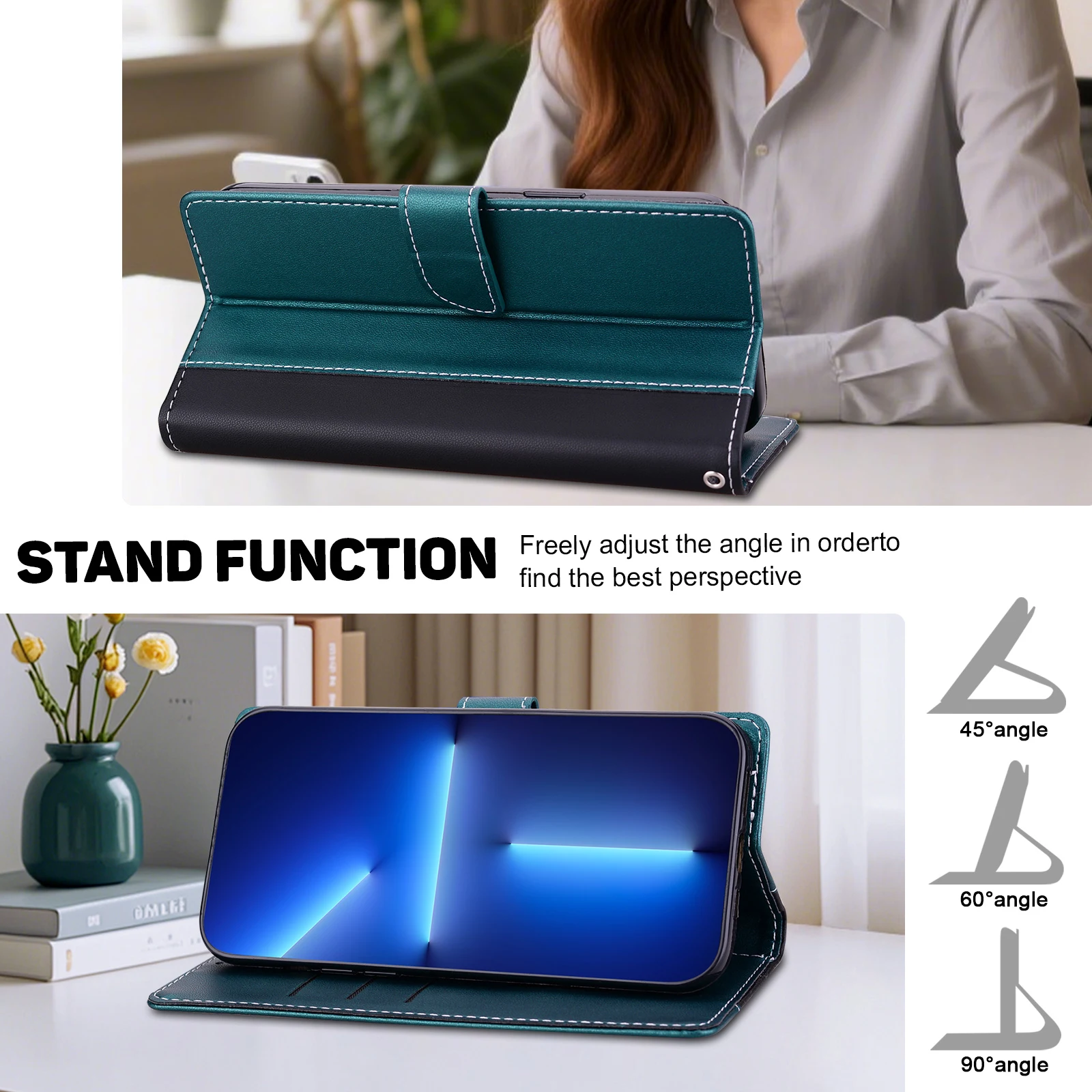 Magnetic Flip Leather Wallet Case with Premium Finish