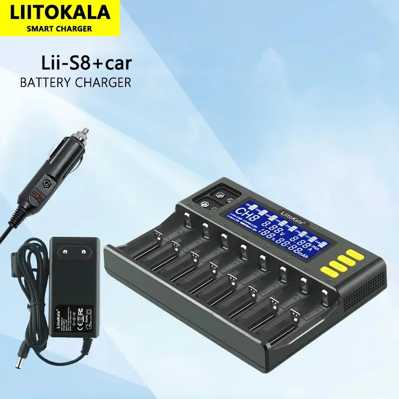 LiitoKala Lii-S8 Li-ion 3.7V NiMH 1.2V Li-FePO4 3.2V IMR 3.8