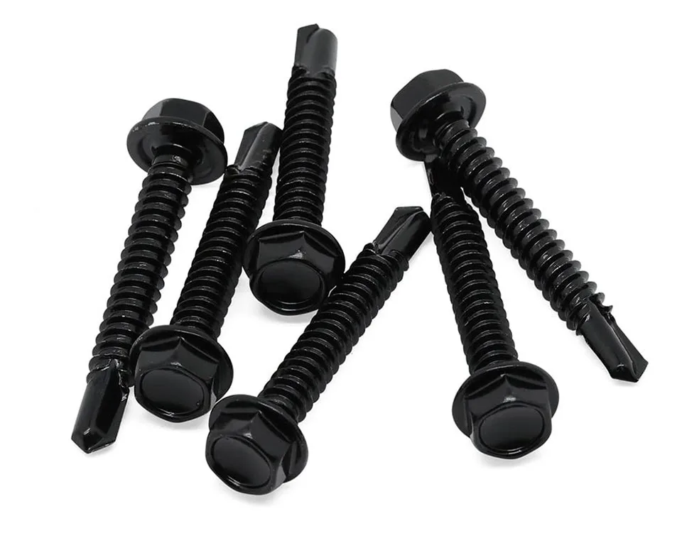 Selbst bohrende Schrauben mit 10/20 stücke Sechs kant scheiben kopf m1, 5 m1, 5 m1, 5 m1, 5 8 #10 #12 #14 # schwarze Zink-410-Blech-Gewindeschneidschraube – Detail 5