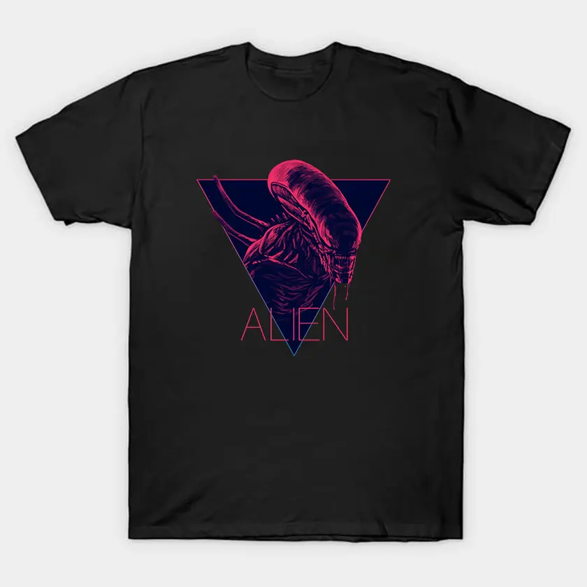 Alien 80er Jahre Horrorfilm Xeno morph Aliens Film Halloween gruselig Sci Fi Ripley Baumwolle gedruckt plus Größe T-Shirt für Mann – Detail 2
