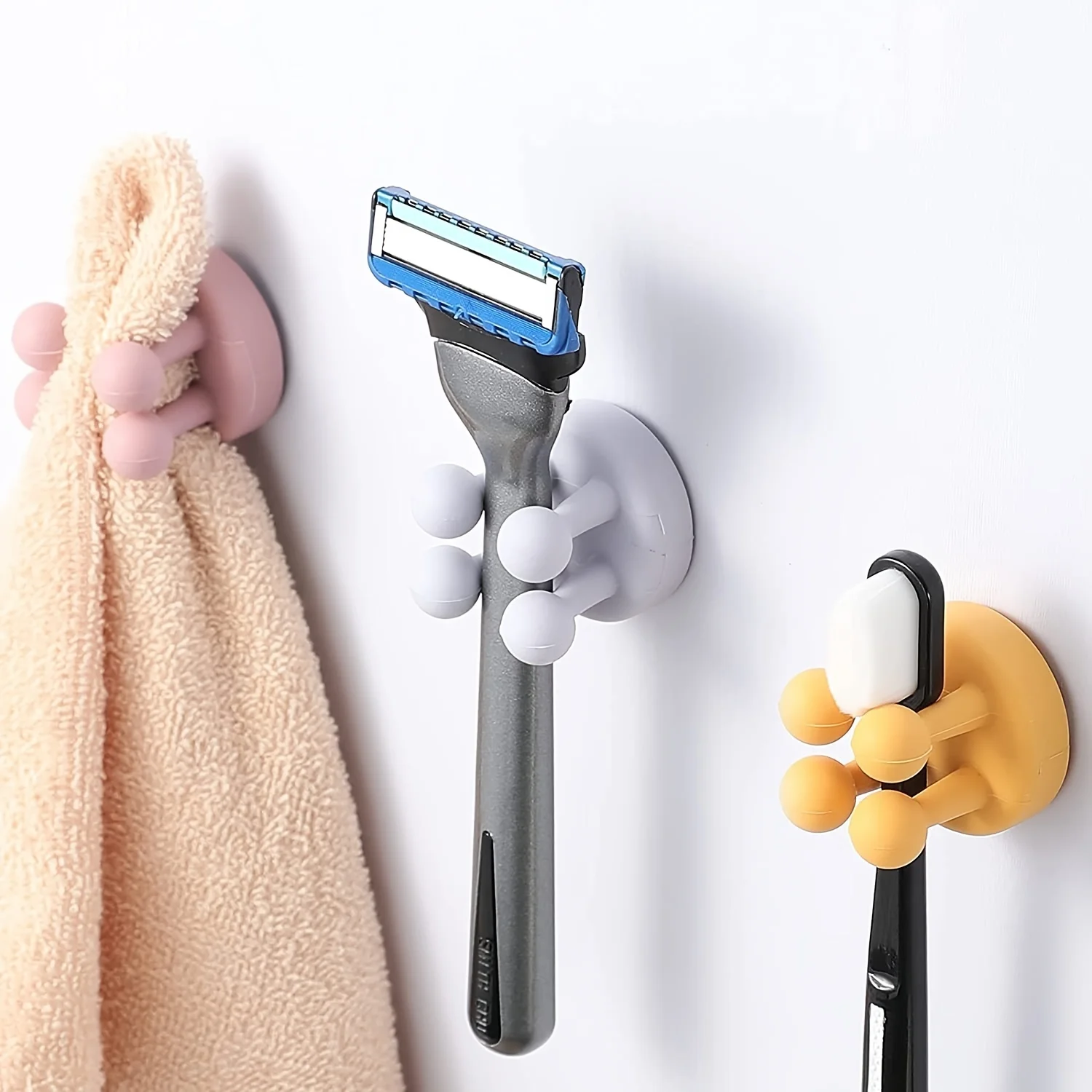 3pcs Toothbrush Holders Wall Mounted For Kitchen Bathroom