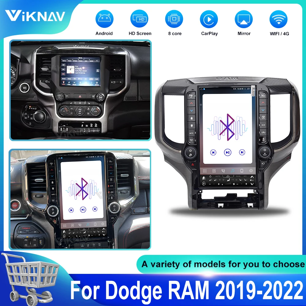 

Android Auto Car Radio For Dodge Ram 2019-2022 Touch Screen Auto Stereo GPS Navigation LCD Multimedia Stereo Player Head Unit
