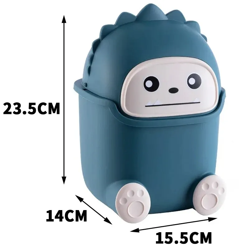 Cartoon Tabletop Trash Can Cute Trash Can with Lid Desktop Small Bedroom Home Easy To Clean Portable desktop trash can trash can