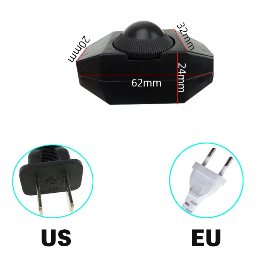 1.8M EU/US Plug 220V Electricity Wire LED Dimmer Switch Cable Light Modulator Lamp Line Dimmer Controller for Table Lamp
