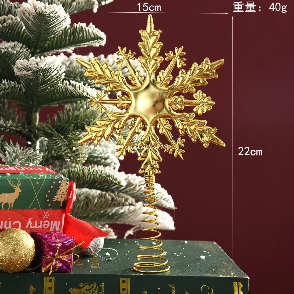 1pc Christmas Tree Topper Christmas Gold Treetop Portable Gold Tree Decoration for Hotels Restaurants Shopping Centers christmas tree decoration