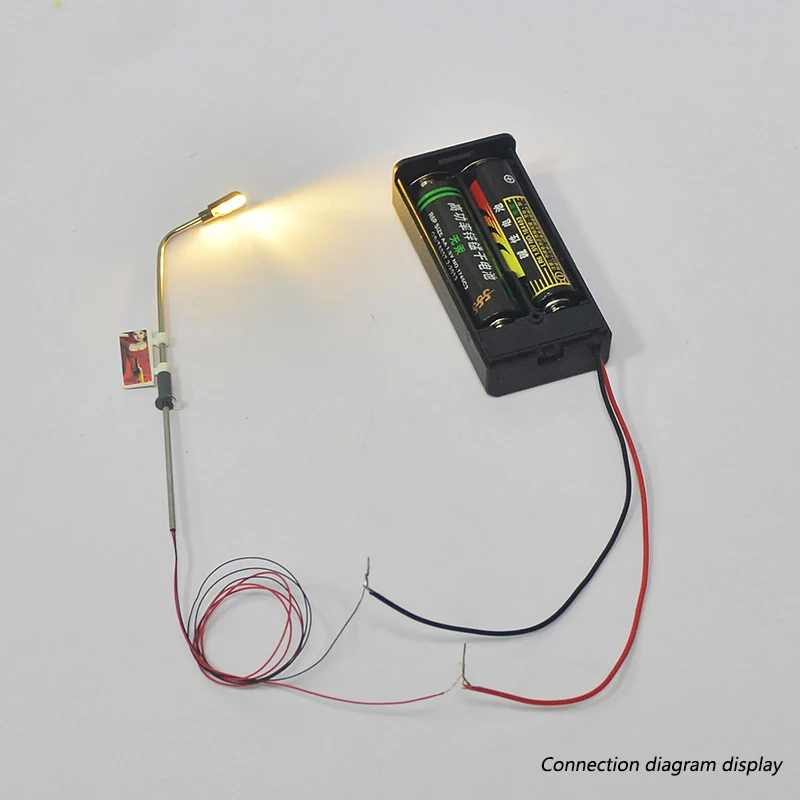 5Pcs Miniatrue 광고 조명 3V LED 가로등 조명 가로등 기둥 모델 키트 철도 기차 마이크로 풍경 디오라마 레이아웃