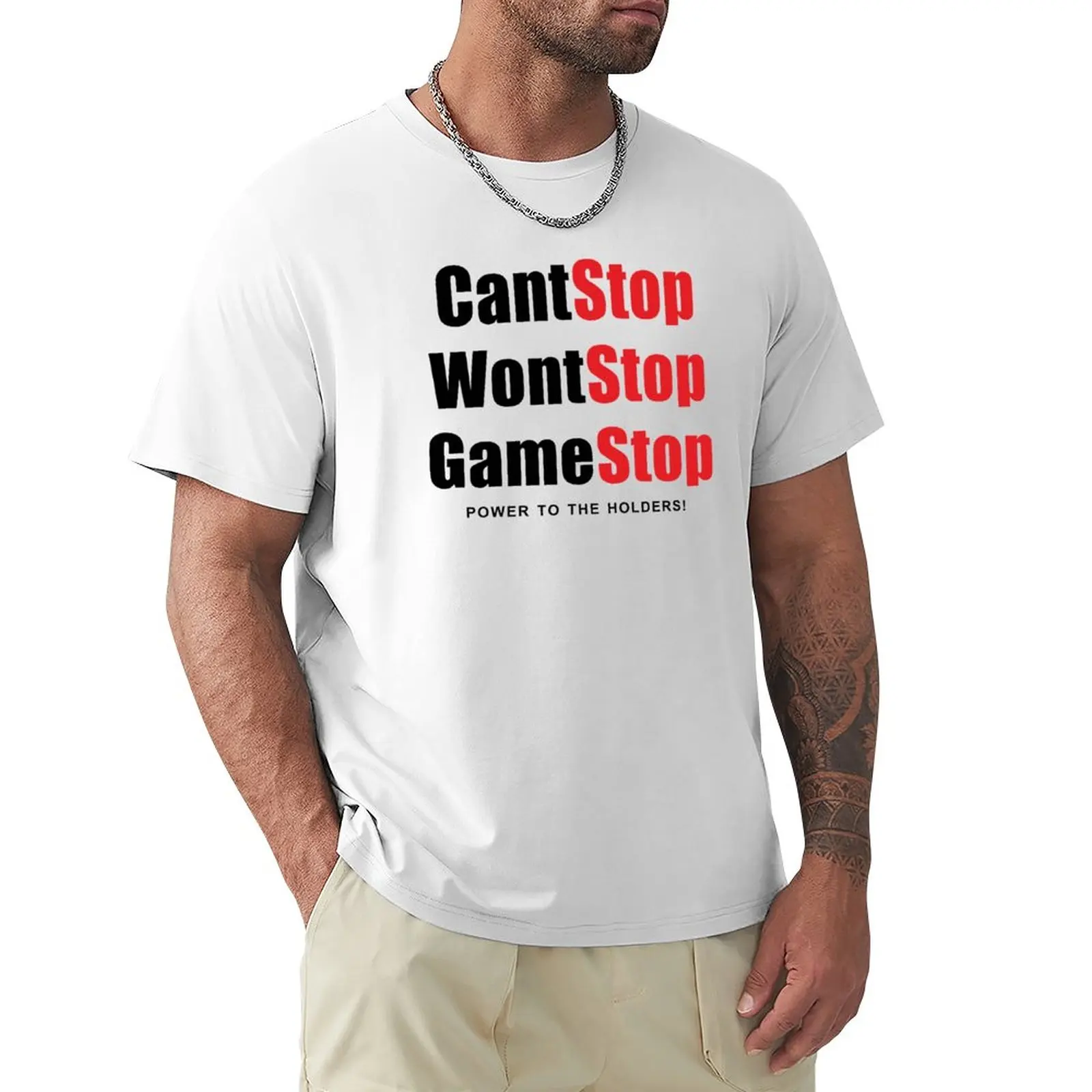 Gamestop - Power To The Holders T-Shirt Customizeds Graphics Magliette Vintage Da Uomo Ad Asciugatura Rapida