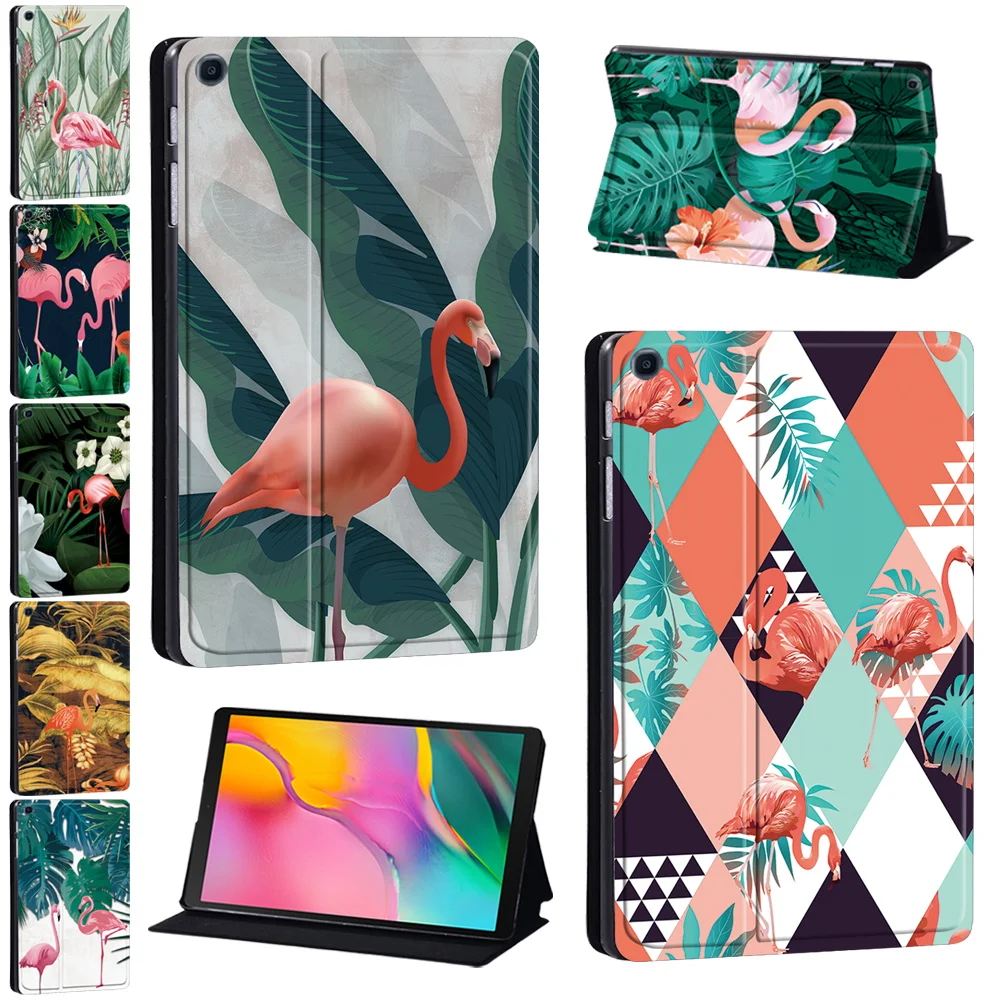 Custodia Per Tablet Per Samsung Galaxy Tab A8 10.5/A7 Lite 8.7/A7 10/A 8.0/10.1/10.5/Tab S5E 10.5/S6 Lite 10.4 Flamingo Pattern