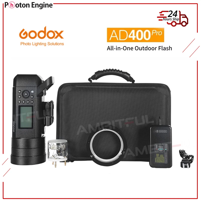 Godox AD400Pro AD400 Pro TTL HSS WITSTRO All-in-One Outdoor Flash 2.8m Air Cushioned Light Stand 90CM Deep Parabolic Softbox