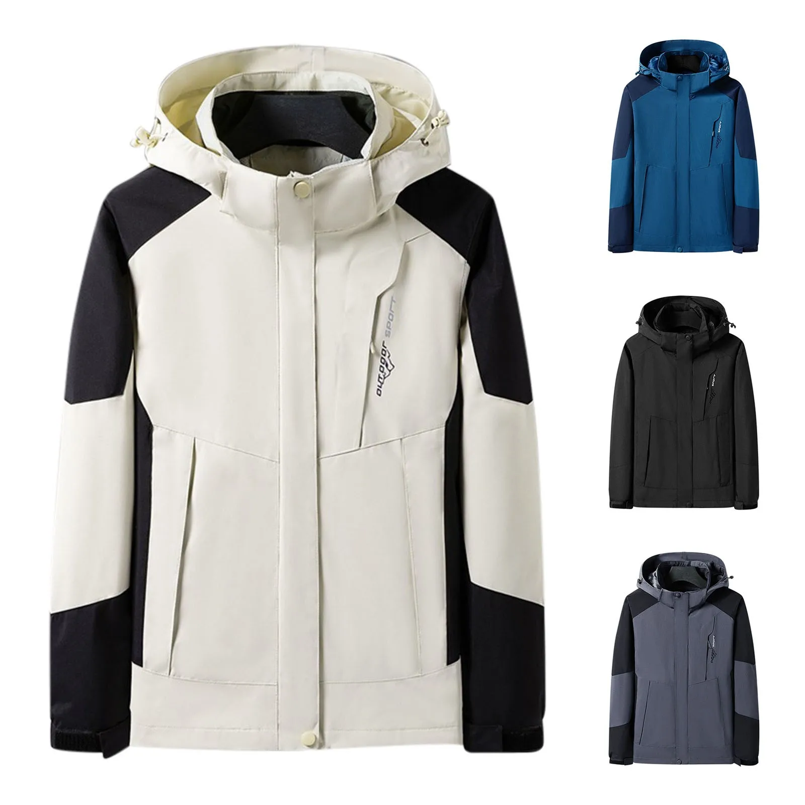 

Mens Fashion Leisure Color Matching Zipper Pocket Long Sleeve Coat Jacket Winter Jacket for Men Tall