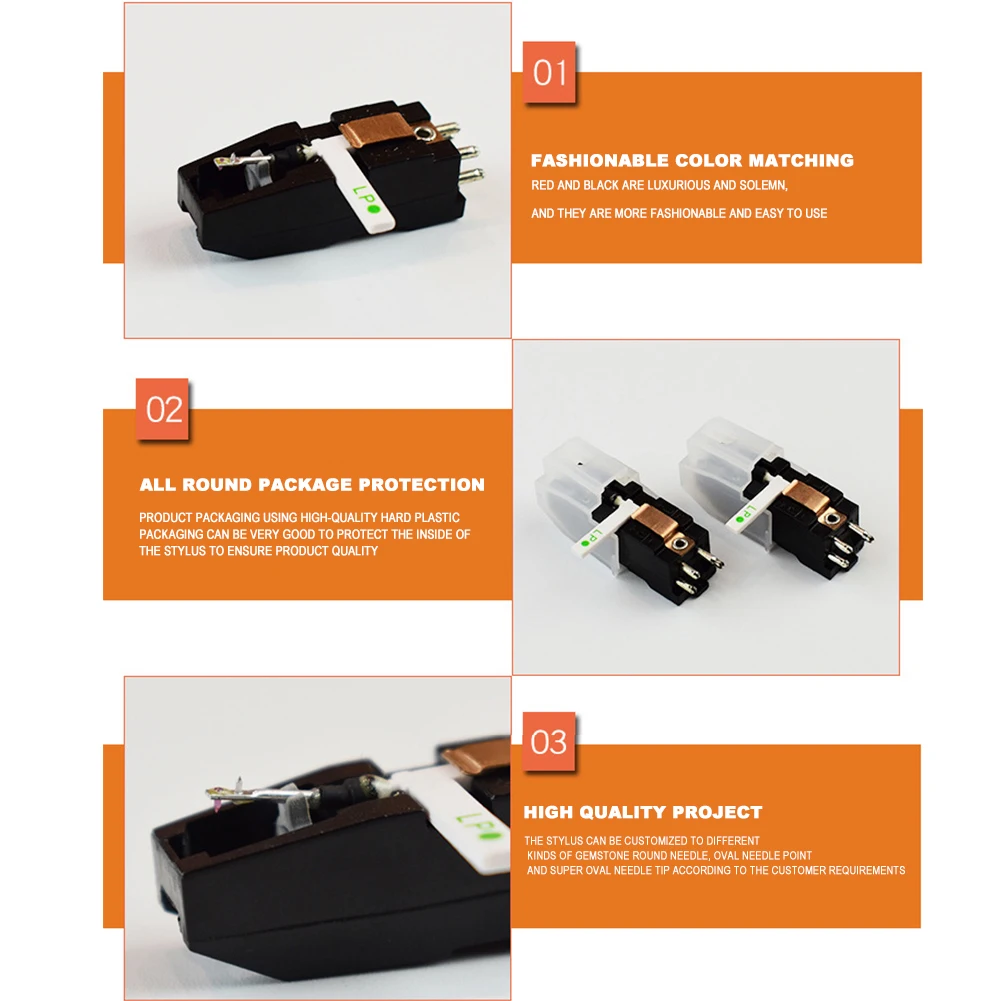 Fasient Dual Needle Stereo Stylus - Saphir & Rubin Plattenspieler Nadel Für 78 U/min