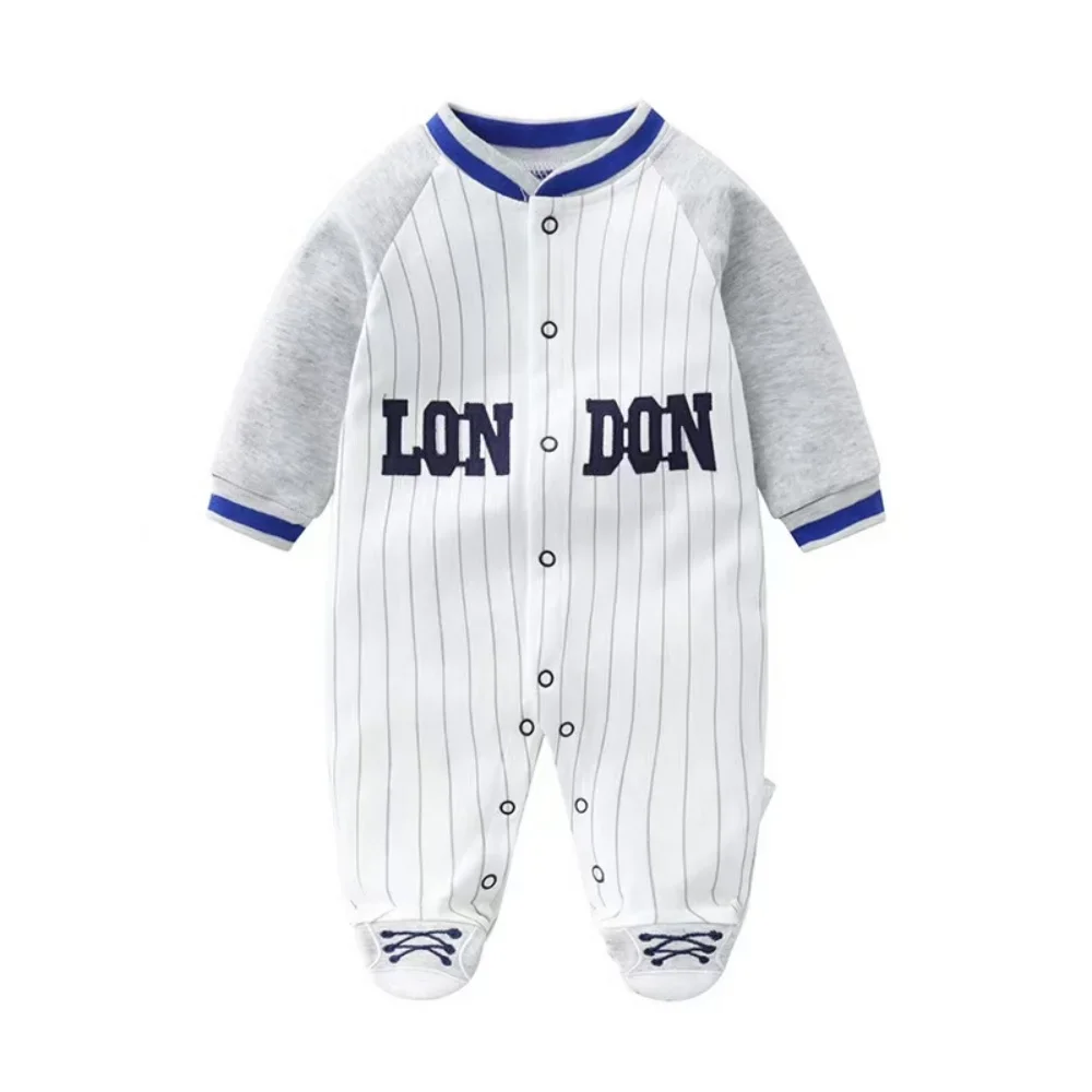 3-12M Long sleeve Baby Rompers comfortable Spring Autumn cotton Baby boy Costume Letter Embroidery jumpsuits
