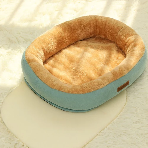 Kimpets 고양이 침대 개 애완 동물 침대 개집 미끄럼 방지 겨울 따뜻한 작은 개 개집 수면 제거 세척 부드러운 강아지 쿠션 고양이 용품 6