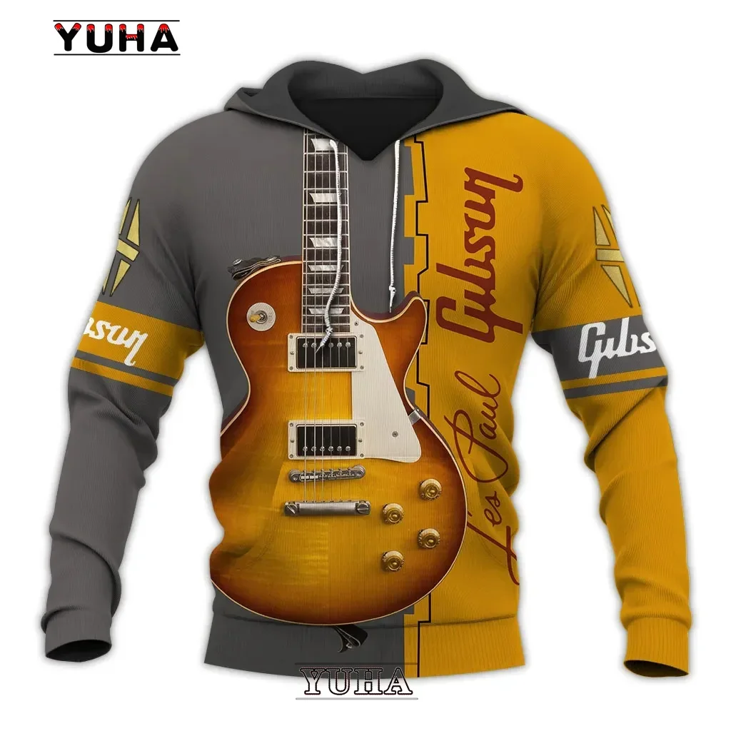 thumbnail image 1 of Sudadera con capucha con estampado de guitarra 3D para hombre, sudadera de talla europea para uso diario, sudadera con capucha musical, ropa psicodélica para mujer, mayorista, 1 of 5