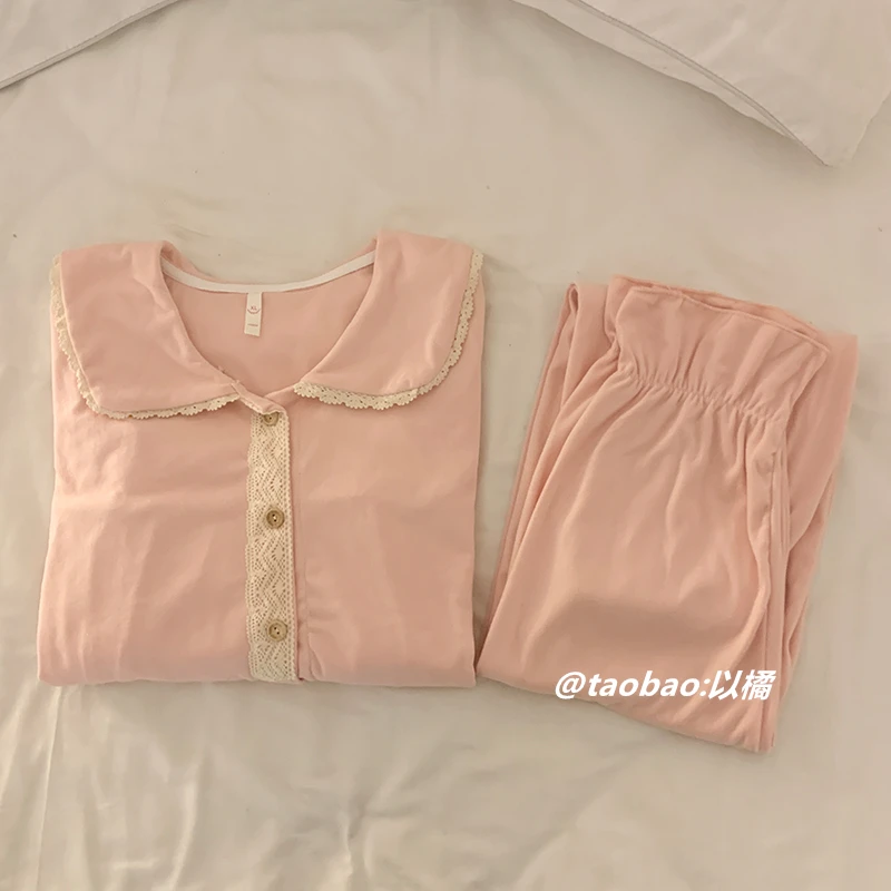 

Princess Style French Pajamas Women's Autumn And Winter Velvet Thickened And Velvet Warm Pink Lace Home Clothes
