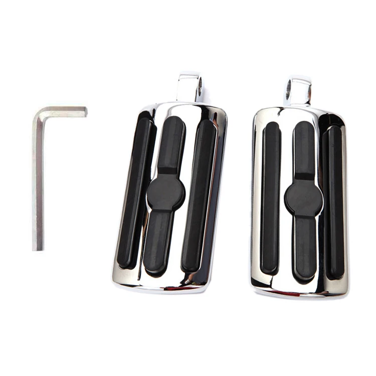 

10mm Highway Foot Pegs Footrest Rear Front Footrest Pedals Chrome for Touring Softail Dyna