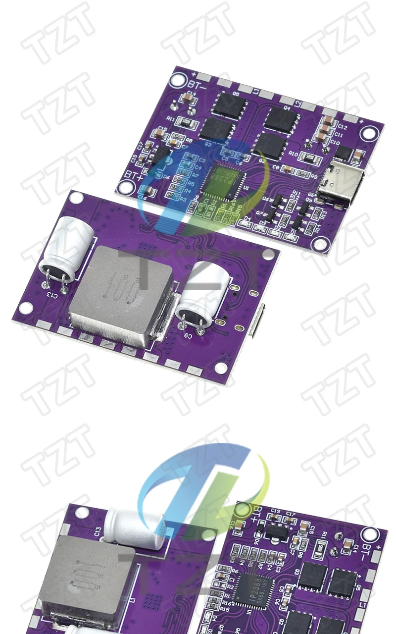 IP2368 Bidirektionales 100-W-Schnelllademodul Buck-Boost Typ-C-Schnittstelle 2-5S Lithiumbatterie Hochleistungs-Schnellladeplatine – Detail 4