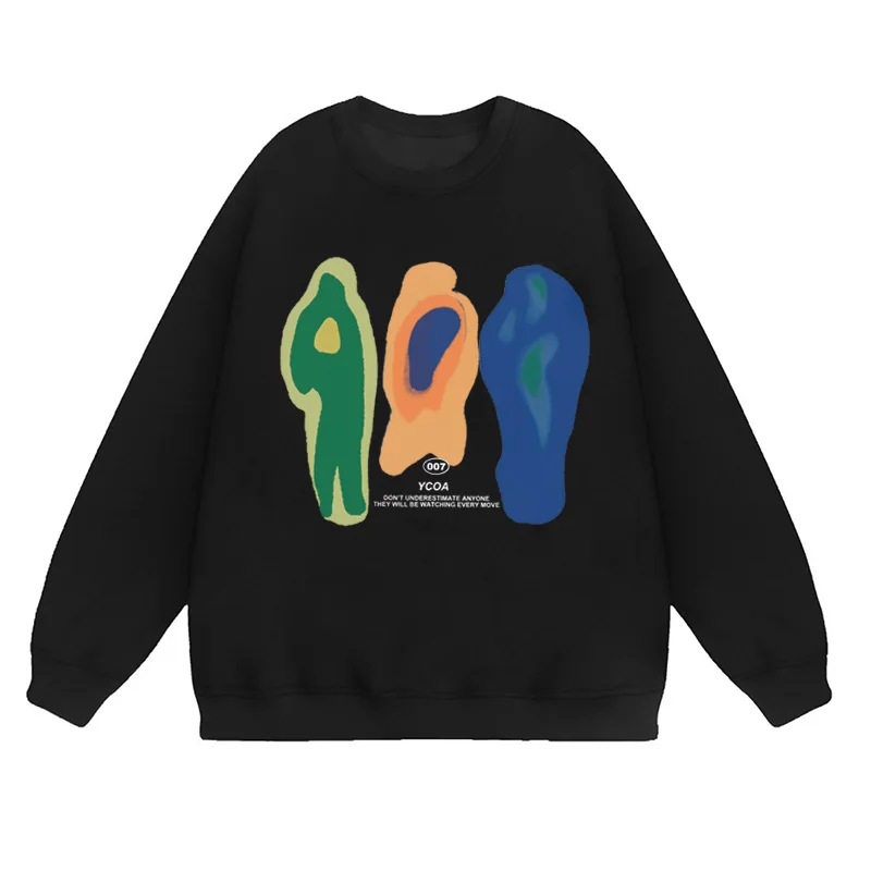 Ästhetische Kapuzenpullover aus Baumwolle mit grafischem Motiv - true-deals-club