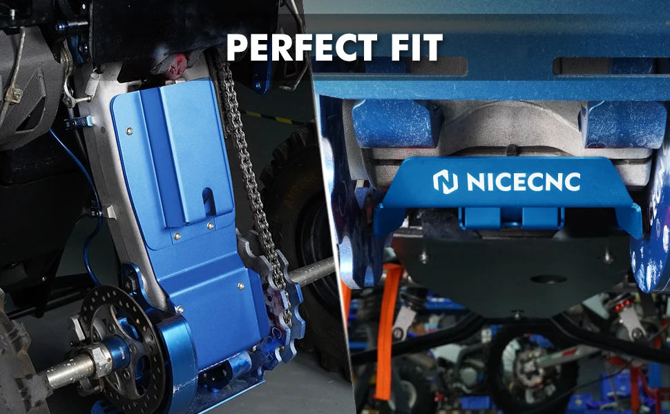 NICECNC ATV-Schwingen-Unterfahrschutz für Yamaha Raptor 700 Raptor 700R YFM700 YFM700R 1PE-F219X-00-00, rostfrei eloxiert – Detail 4