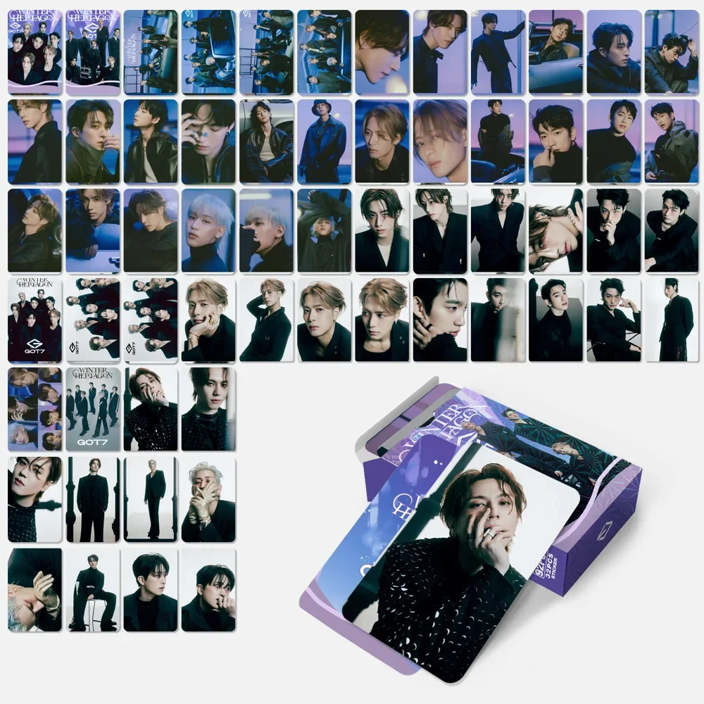 92Pcs/Set GOT7 Idol New Album WINTERHEPTAGON Lomo Cards Jackson Jay B JinYoung Mark HD Printd Photocards And Sticker Fans Gift lomo cards album cards