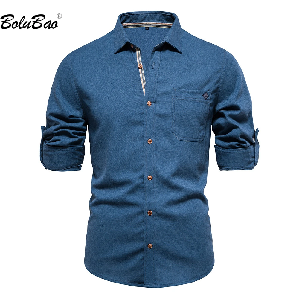 

BOLUBAO 2023 Casual Shirt Men's Pure Cotton Breathable Slim Business Short Sleeve High-Quality Design Hot Selling Shirt Men's