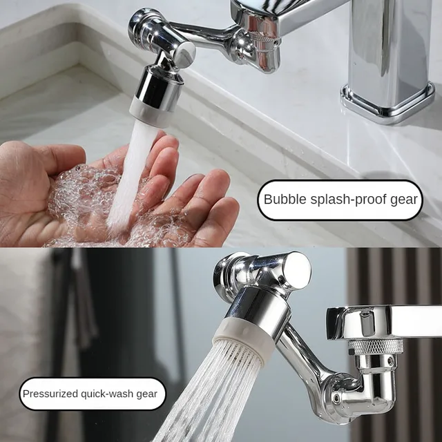 1080° Rotary Extender Faucet Aerator Robotic Arm 99% Universal Tap 22/24mm Adaptor for Kitchen Washbasin Faucets Bubbler Nozzle 1
