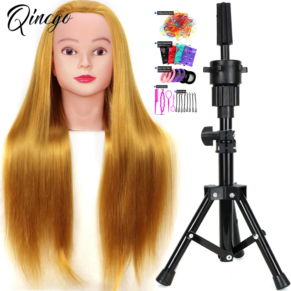 HairdressingMannequinHeadDollsWithSyntheticHairForHairdressers