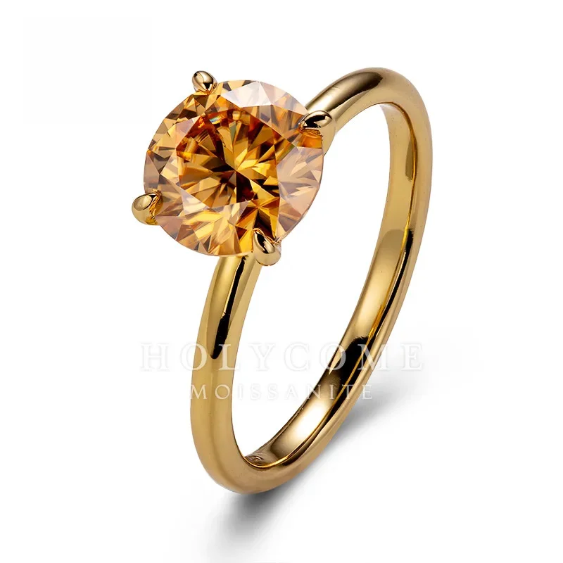 

Женское кольцо из драгоценного камня, цвет шампанского, VVS1Moissanite, Размер 8 мм