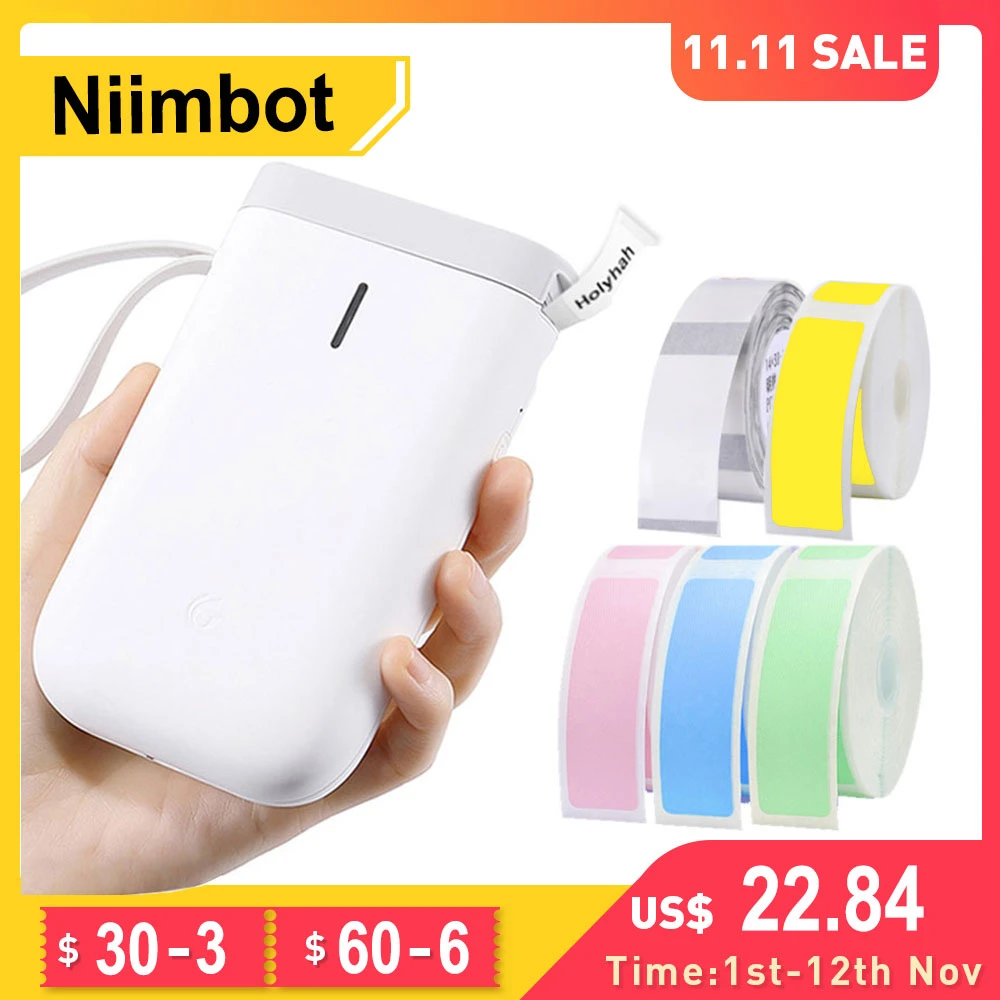 Niimbot D11 Wireless Label Printer Portable Pocket Label Printer Bluetooth Thermal Label Maker Fast Printing Home Use Office