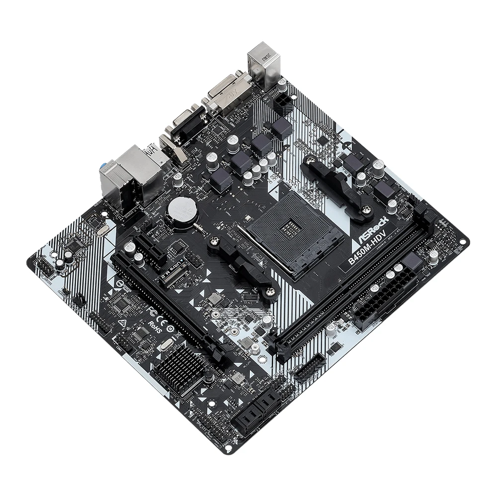 ASRock B450M-HDV R4.0 マザーボード 2xDDR4 DIMMメモリ M.2 NVME