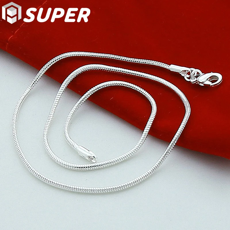 

925 Sterling Silver 10pcs/Lot 16/18/20/22/24/26/28/30 Inch 1.2mm Snake Chain Necklace For Woman Man Fashion Jewelry