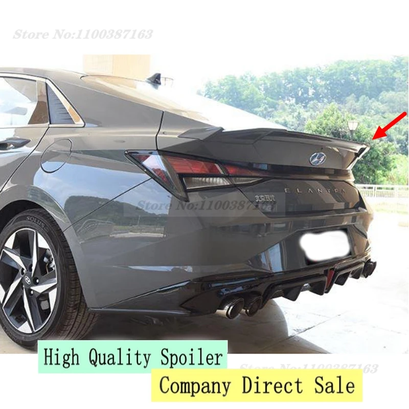 

For Hyundai Elantra Avante CN7 2020 2021 2022 ABS Material Unpainted Color Rear Trunk Spoiler Trunk Lip Wing Car Accessories