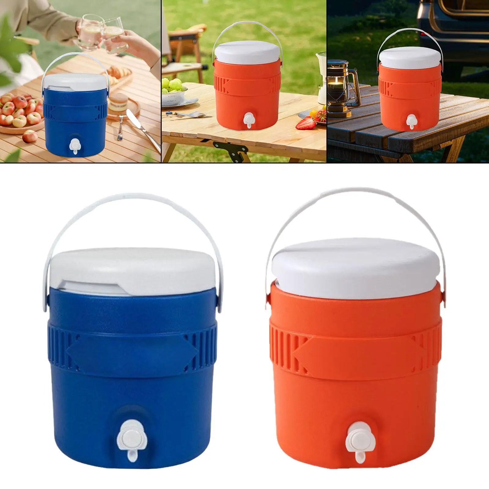 3.8L Insulated Camping Cooler Water Jug Barrel Portable Multifunction Ice Water