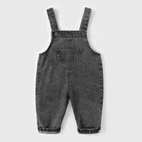 Salopette en jean pour enfants printemps 2026, 0-5 ans, couleur unie, style cowboy, avec bretelles réglables, pour filles et garçons, vêtements amples pour enfants 5