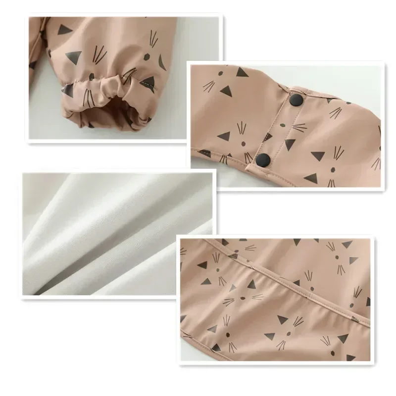 Baby's Soft Waterproof PU Bib Kid Long Sleeves Adjustable Feeding Cloth Little Boy Girl Painting Smock Child Meal Eating Apron baby bib,feeding bib,cotton bib,cotton bib set,children painting apron