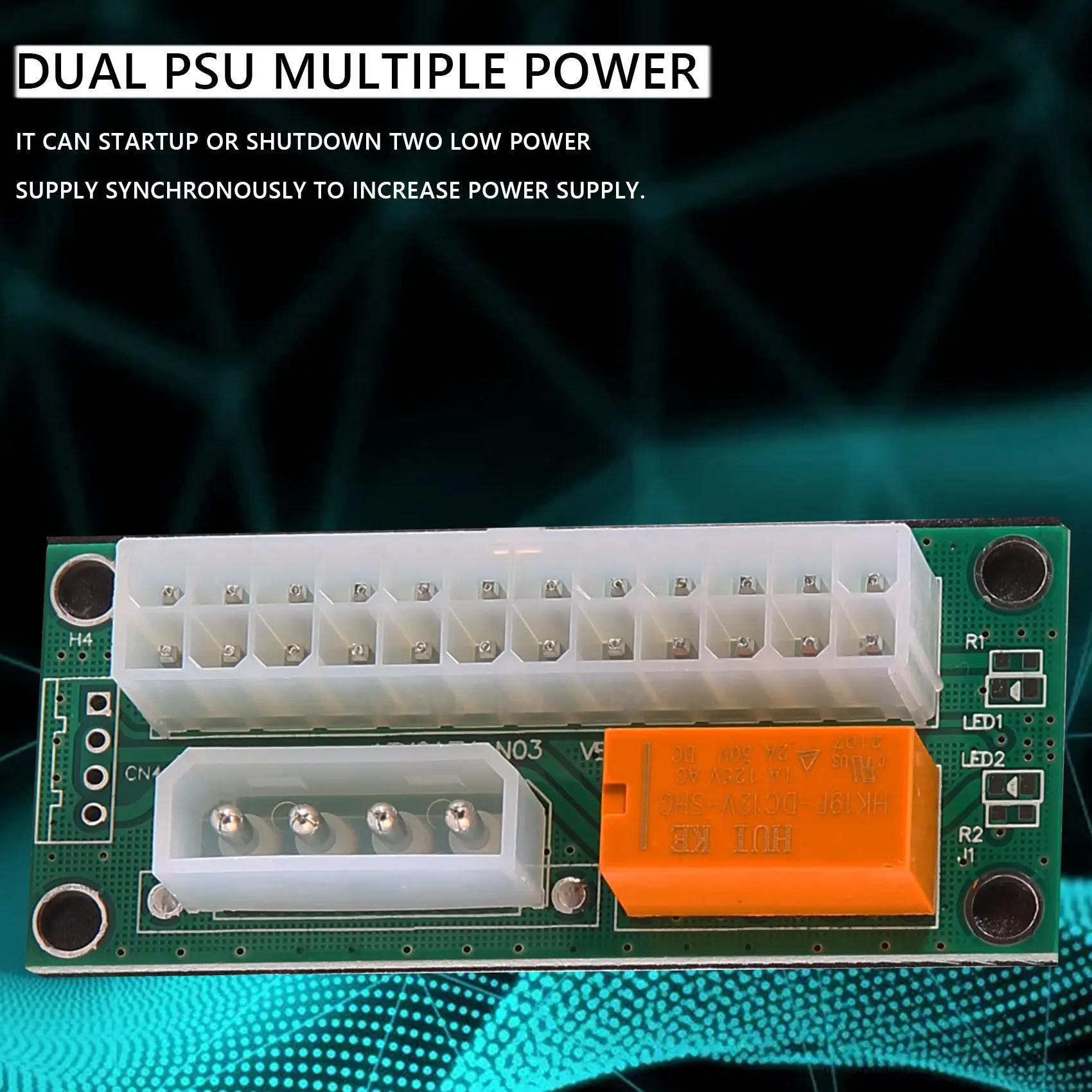 BTC 채굴용 듀얼 PSU 다중 전원 공급 어댑터, Add2Psu ATX 24 핀-Molex 4 핀 커넥터, 2  팩-Freehip.co.kr