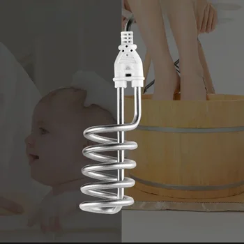 Safe and reliable stainless steel hot hot water rod household dormitory high power heating rod automatic power off water heater 1