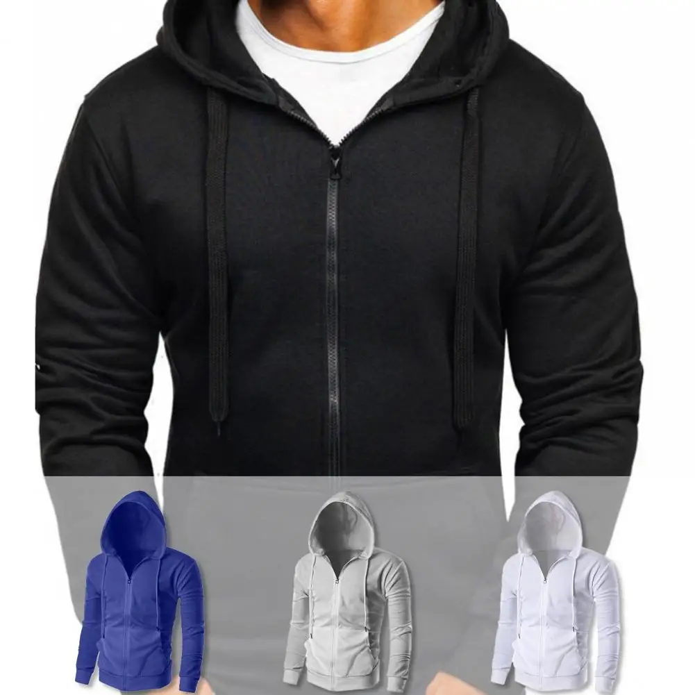 

Men Breathable Jacket Stylish Men's Plush Mid Length Hoodie Coat with Warmth Comfort Versatility for Fall Winter Casual Style