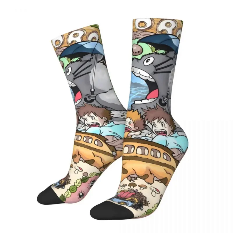 

Hip hop Vintage Anime crazy MEN'S socks unisex Totoro Harajuku seamless printed funny novelty happy crew sock boys gift