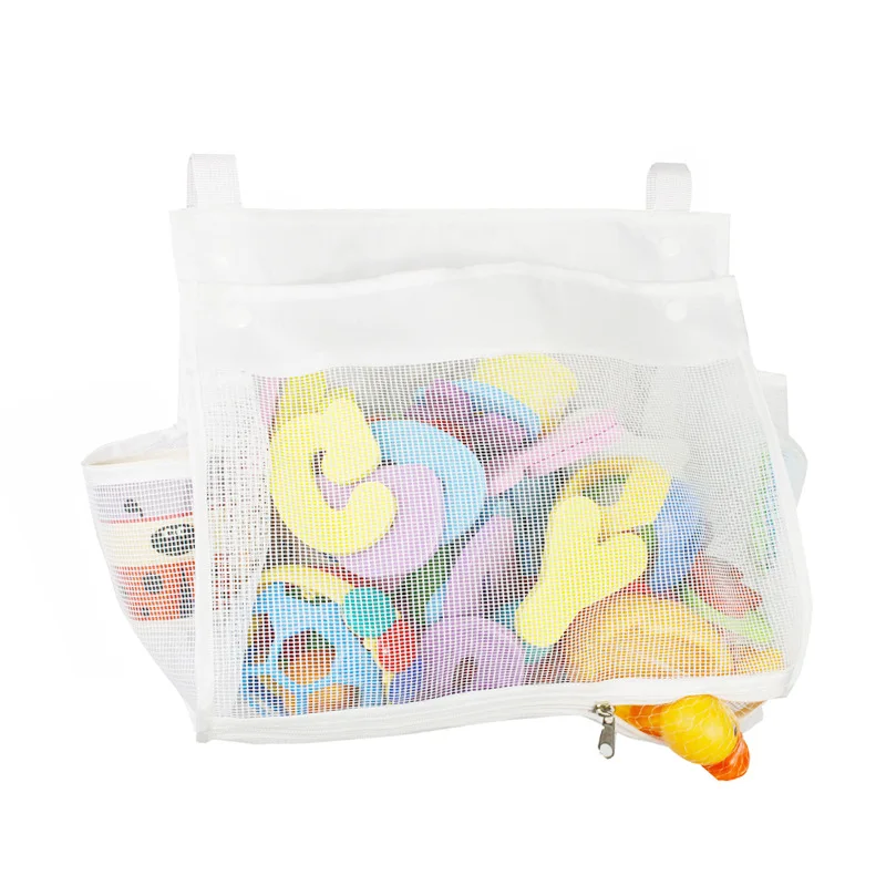 Hanging Bath Toy Organizer, Extra Large Opening Bathroom Toy Holder, Large Capacity Bottom Zipper Bathtub Toy Storage Bag 2