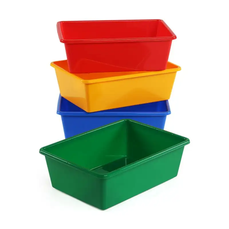

Primary Colors Large Plastic Storage Bins, Set of 4