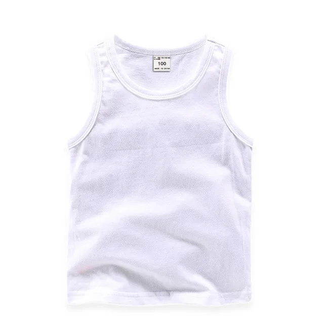 2022 Candy Color Girls Sleeveless Vest Sports Undershirts Kids Singlet Cotton Underwear Summer Children Boy Tops Beach Clothing A